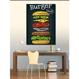 Kanvas Tablo Burger Temalı 100x140 cm