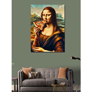 Kanvas Tablo Mona Lisa Ve Pizza 70x100 cm
