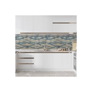 Sf 609 Bulut Desenli Çocuk Odası Dolap Masa Mobilya Yapışkanlı Folyo 53x530 cm