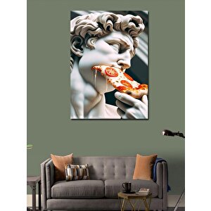 Kanvas Tablo Heykel Ve Pizza 100x140 cm