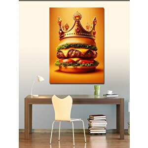 Kanvas Tablo Burger Taç 70x100 cm