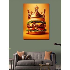 Kanvas Tablo Burger Taç 70x100 cm