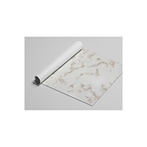 Sf-627 Beyaz Kahverengi Mermer Desenli Yapışkanlı Folyo - Duvar, Mobilya, Tezgah Kaplama 53x300 cm