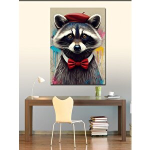 Kanvas Tablo Papyonlu Rakun 100x140 cm