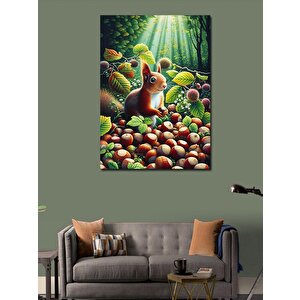Kanvas Tablo Fındık Sevimli Sincap 50x70 cm