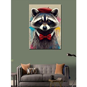 Kanvas Tablo Papyonlu Rakun 50x70 cm
