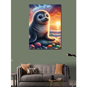 Kanvas Tablo Sevimli Fok Balığı 100x140 cm