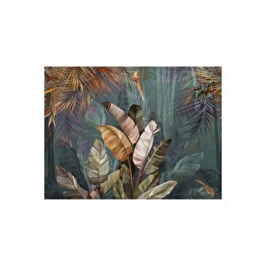 Ps 750 - Tropikal Orman Ve Egzotik Kuş Desenli Poster Duvar Kağıdı 400x260 cm