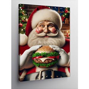 Kanvas Tablo Burger Noel Baba 50x70 cm