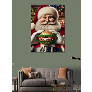 Kanvas Tablo Burger Noel Baba 50x70 cm