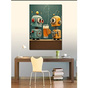 Kanvas Tablo Sevimli Robotlar 50x70 cm