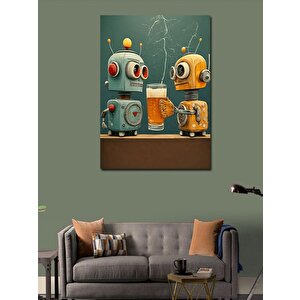 Kanvas Tablo Sevimli Robotlar 50x70 cm