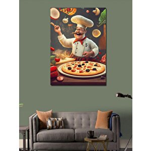 Kanvas Tablo Pizza Yapan Aşçı 50x70 cm