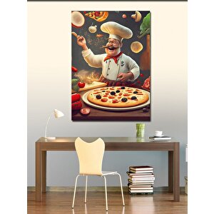 Kanvas Tablo Pizza Yapan Aşçı 100x140 cm