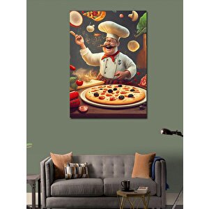 Kanvas Tablo Pizza Yapan Aşçı 100x140 cm