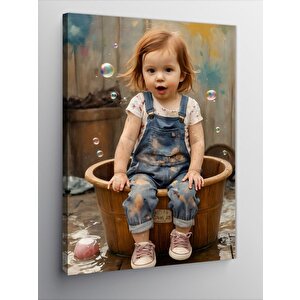 Kanvas Tablo Balonlar Ve Çocuk 70x100 cm
