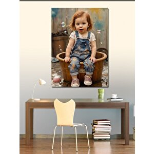 Kanvas Tablo Balonlar Ve Çocuk 70x100 cm