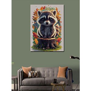 Kanvas Tablo Sevimli Rakun 100x140 cm