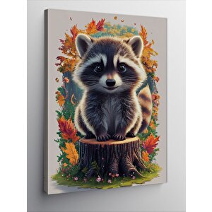 Kanvas Tablo Sevimli Rakun 50x70 cm