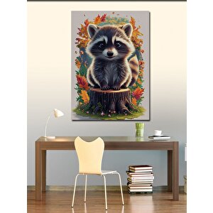 Kanvas Tablo Sevimli Rakun 50x70 cm