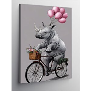 Kanvas Tablo Balonlu Gergedan 100x140 cm