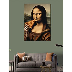 Kanvas Tablo Mona Lisa Pizza Yerken 100x140 cm