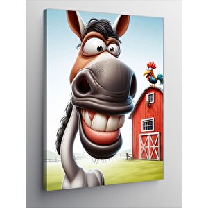 Kanvas Tablo Sevimli Eşek Ve Hangar 50x70 cm