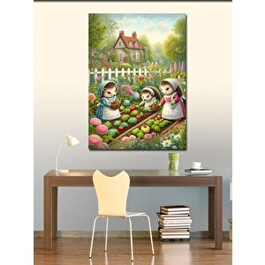 Kanvas Tablo Tarlada Çalışan Kirpiler 70x100 cm