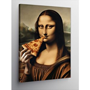 Kanvas Tablo Mona Lisa Pizza Yerken 50x70 cm
