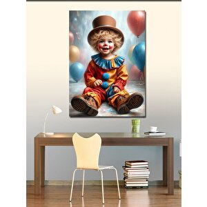 Kanvas Tablo Balonlu Palyaço Çocuk 100x140 cm