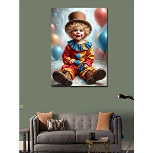 Kanvas Tablo Balonlu Palyaço Çocuk 100x140 cm