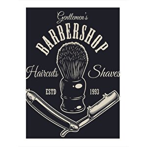 Berber Dükkanı Model Ahşap Tablo 35cm X50cm 35x50 cm