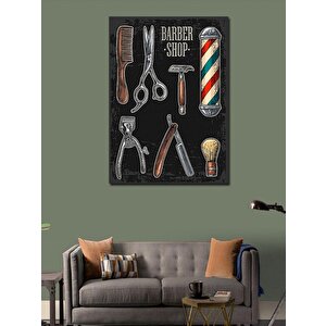 Kanvas Tablo Berber Dükkanı Temalı 70x100 cm