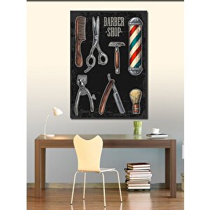 Kanvas Tablo Berber Dükkanı Temalı 50x70 cm