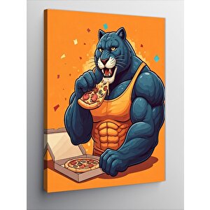 Kanvas Tablo Pizza Yiyen Süper Kahraman 100x140 cm