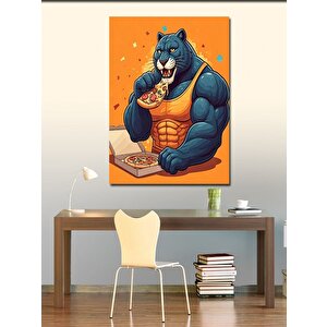 Kanvas Tablo Pizza Yiyen Süper Kahraman 100x140 cm