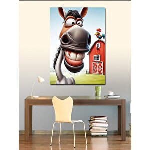 Kanvas Tablo Sevimli Eşek Ve Hangar 70x100 cm