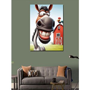 Kanvas Tablo Sevimli Eşek Ve Hangar 70x100 cm