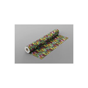 Sf 629 Dalgalı Renkli Şeffaf Vitray Cam Kaplama Yapışkanlı Folyo 90x100 cm