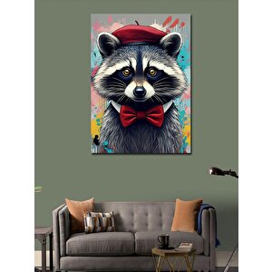 Kanvas Tablo Papyonlu Rakun 70x100 cm