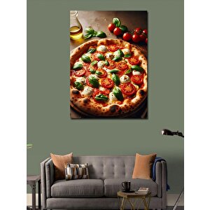 Kanvas Tablo Domatesli Pizza 100x140 cm