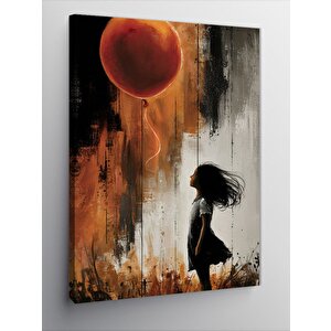 Kanvas Tablo Balonlu Kız Silüeti 70x100 cm