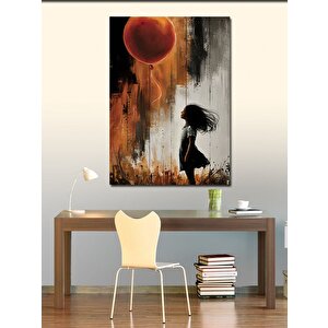 Kanvas Tablo Balonlu Kız Silüeti 70x100 cm