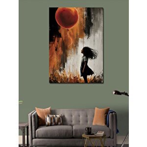 Kanvas Tablo Balonlu Kız Silüeti 70x100 cm