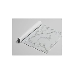 Sf-626 Beyaz Siyah Mermer Desenli Yapışkanlı Folyo - Duvar Kaplama, Mobilya Kaplama, Tezgah Kaplama 53x200 cm