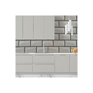 Sf 617 Koyu Gri Renkli Fayans Desenli Mutfak Tezgah Arası Yapışkanlı Folyo 53x530 cm