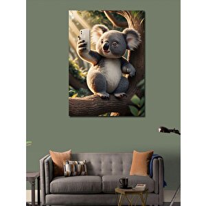 Kanvas Tablo Selfie Çeken Sevimli Koala 100x140 cm