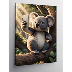 Kanvas Tablo Selfie Çeken Sevimli Koala 50x70 cm