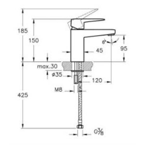 Root Square Lavabo Bataryası M Soft Bakır A4273229