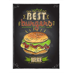 Hamburger Temalı Art Mdf Poster 35cm X50cm 35x50 cm